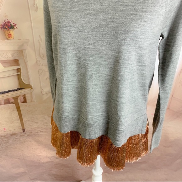 J Crew Crew Layered Lame Fringe Sweatshirt - Picture 7 of 12